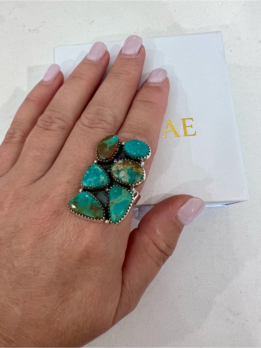 Turquoise Multi-Stone Sterling Statement Ring - NWOT